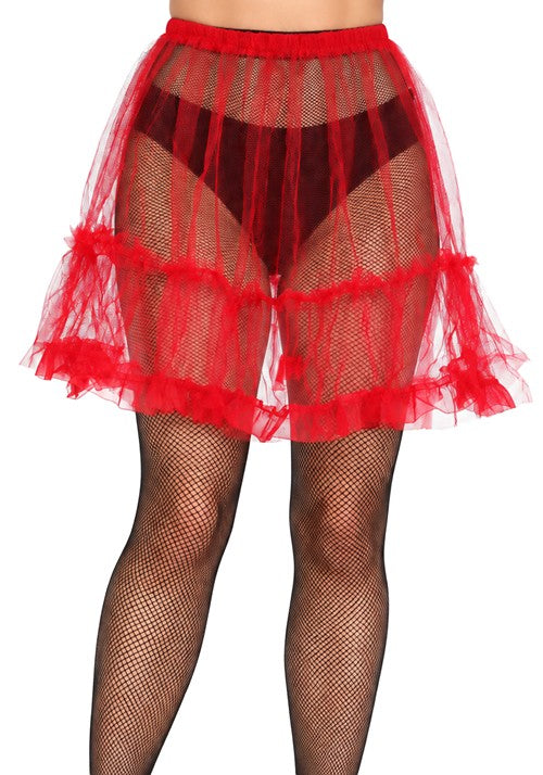 Women's Red Petticoat with Lace trim - US 7578