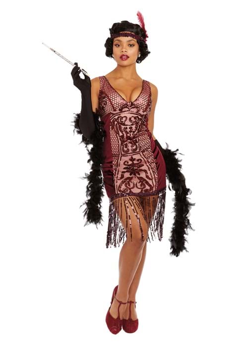 Red Va-Va Voom Flapper Adult Women's Costume - US 1443