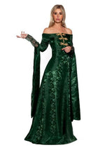 Women's Green Renaissance Queen Costume Dress - US 3692