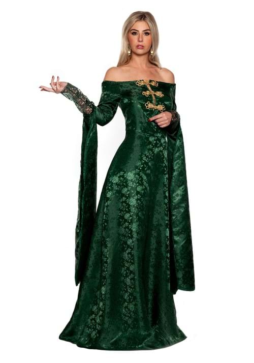 Women's Green Renaissance Queen Costume Dress - US 3692