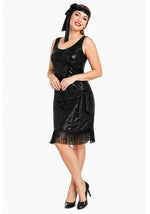Women's Roaring 20's Black Flapper Costume Dress - US 2085