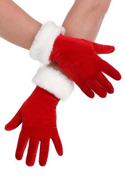 Women's Red Santa Costume Gloves - US 8671
