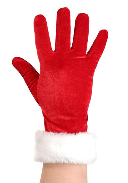 Women's Red Santa Costume Gloves - US 8671