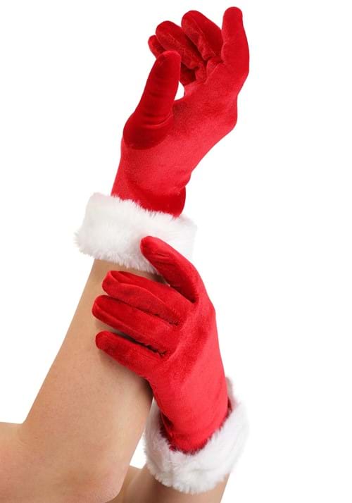 Women's Red Santa Costume Gloves - US 8671