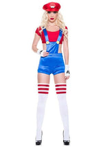 Sexy Sassy Red Plumber Costume for Women - US 4355