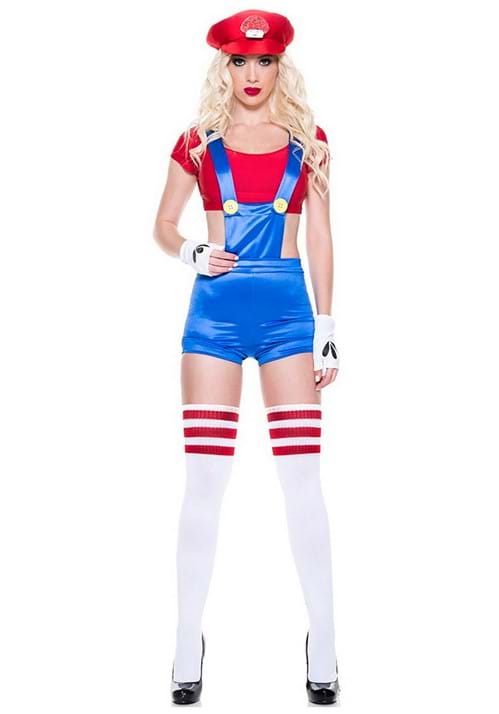 Sexy Sassy Red Plumber Costume for Women - US 4355