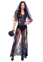 Sexy Graveyard Gothic Widowed Bride Costume for Women - US 1583
