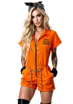 Women's Sexy Orange Prisoner Costume - US 2294