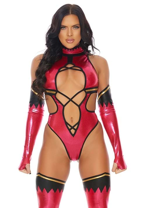 Sexy Pink Video Game Kombat Fighter Costume for Women - US 6782