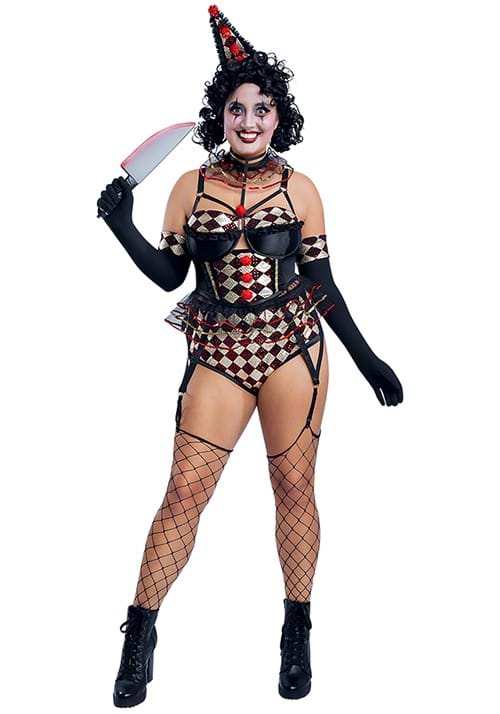 Plus Size Sexy Killer Clown Costume for Women - US 6453
