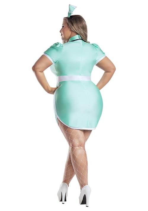 Plus Size Sexy Minty Scrubs Nurse Costume for Women - US 3577