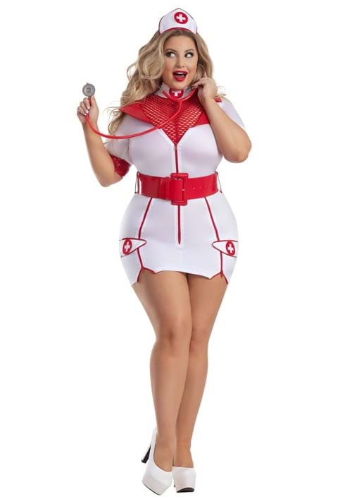 Plus Size Sexy Zip-Up Nurse Women's Costume - US 0611