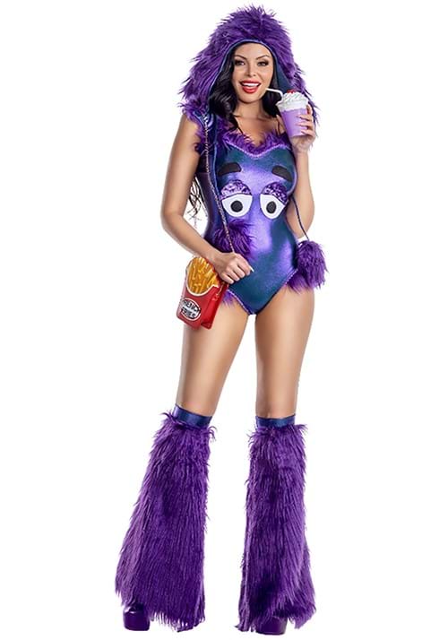 Sexy Purple Grim Milkshake Monster Costume for Women - US 2316