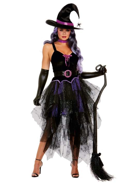 Women's Sexy Purple Witch Costume - US 2958