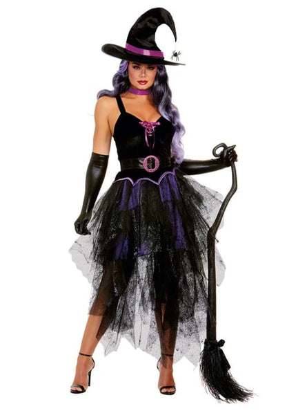 Women's Sexy Purple Witch Costume - US 2958