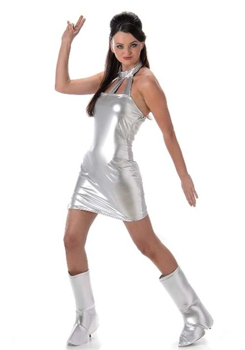 Sexy Silver Secret Agent Costume for Women - US 8983