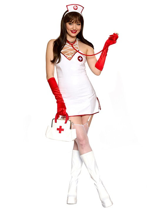 Sexy Strappy Nurse Costume for Women - US 8754