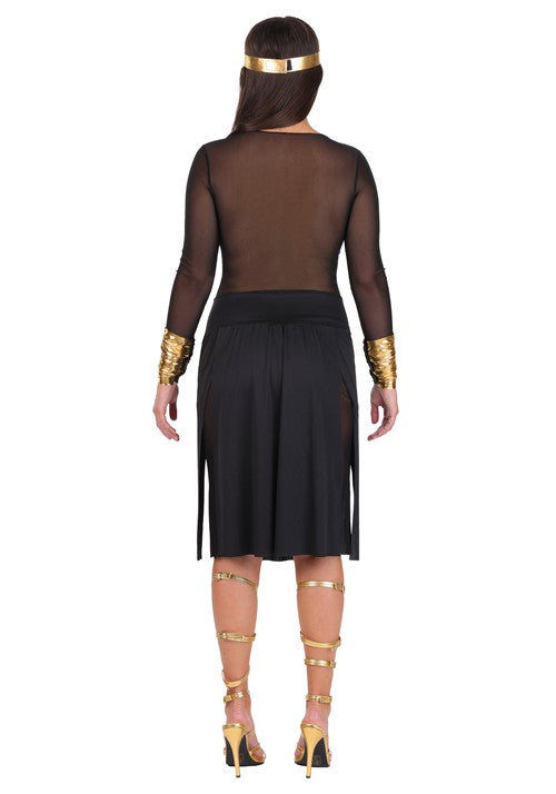 Women's Sheer Black Gold Cleopatra Costume - US 1057
