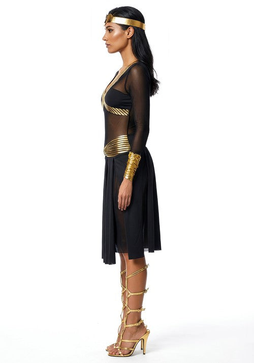 Women's Sheer Black Gold Cleopatra Costume - US 1057