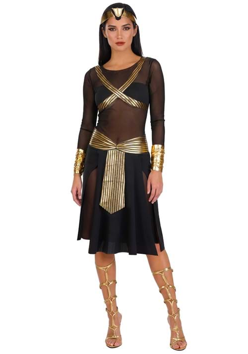 Women's Sheer Black Gold Cleopatra Costume - US 1057