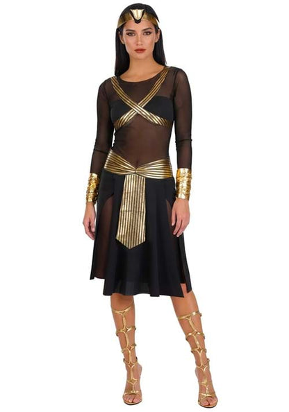 Women's Sheer Black Gold Cleopatra Costume - US 1057