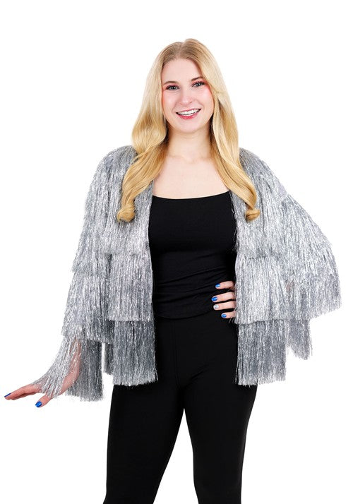 Women's Silver Fringe 1970s Costume Jacket - US 4643