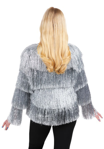 Women's Silver Fringe 1970s Costume Jacket - US 4643
