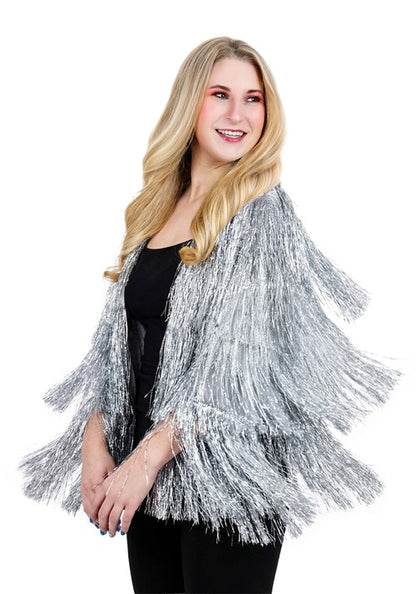 Women's Silver Fringe 1970s Costume Jacket - US 4643