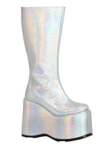 Women's Silver Holographic Galactic Boots - US 9136