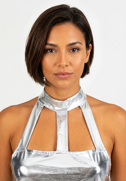 Women's Silver Secret Agent Cyborg Costume - US 5311