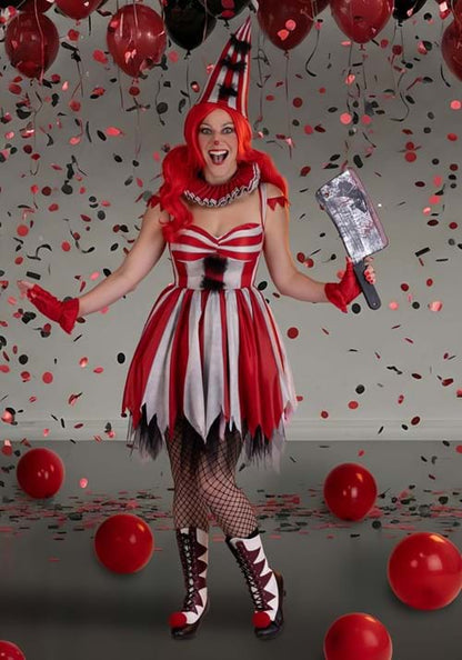 Sinister Circus Clown Costume for Women - US 4433