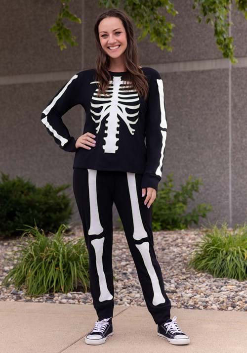 Skeleton 2 Piece Jogger Sleep Set for Women - US 6977