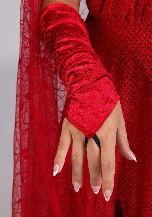 54-Inch Women's Red Spider Web Costume Cape - US 8559