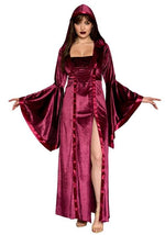 Velvet Hooded Renaissance Maiden Costume for Women - US 8118