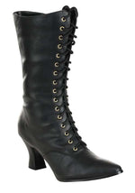 Women's Victorian Black Heeled Costume Boots - US 7678