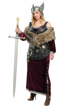Women's Plus Size Viking Goddess Costume Dress - US 7377