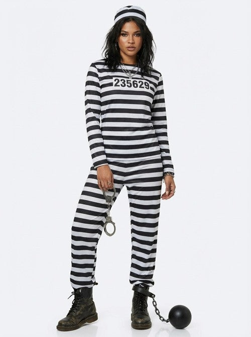 Striped Prisoner Women's Costume - US 9680