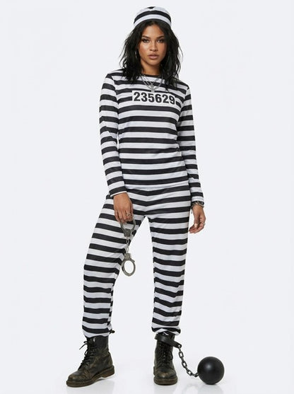 Striped Prisoner Women's Costume - US 9680