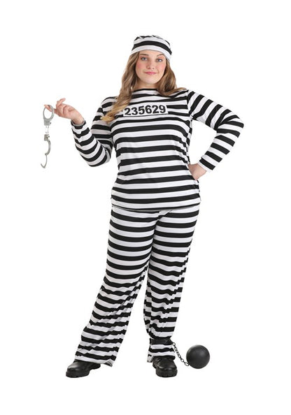Striped Prisoner Women's Costume - US 9680