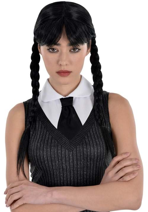 Women's Wednesday Black Costume Wig - US 9499