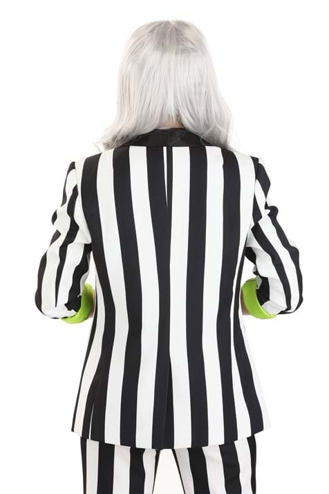 White and Black Stripe Blazer for Women - US 4502