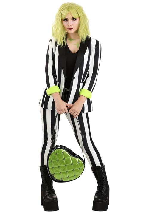 White and Black Stripe Blazer for Women - US 4502
