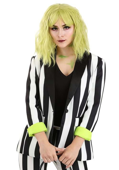 White and Black Stripe Blazer for Women - US 4502