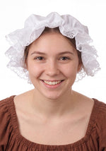 Women's White Costume Mobcap Accessory - US 1880
