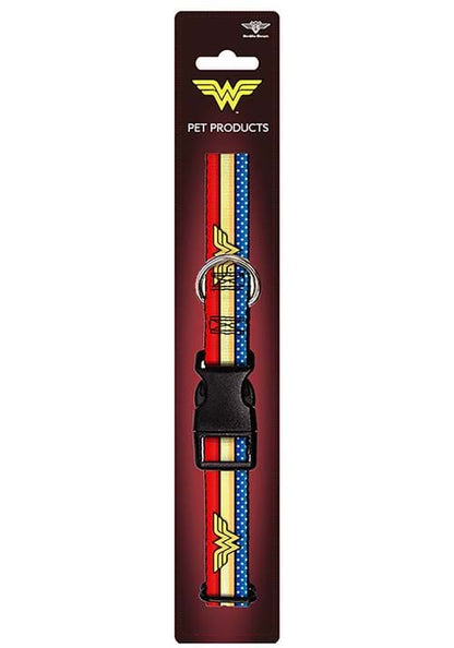 Wonder Woman Logo Stripes/Stars Dog Plastic Clip Collar - US 2859