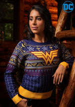 Wonder Woman Women's Navy Ugly Christmas Sweater - US 2398