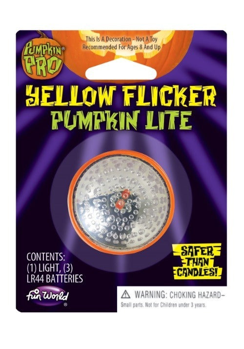 Yellow Flicker Pumpkin Lite Halloween Prop - US 0329