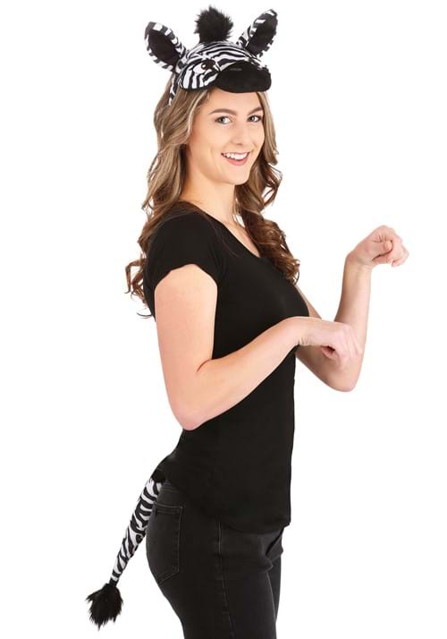 Zebra Headband & Tail Plush Costume Kit - US 3918