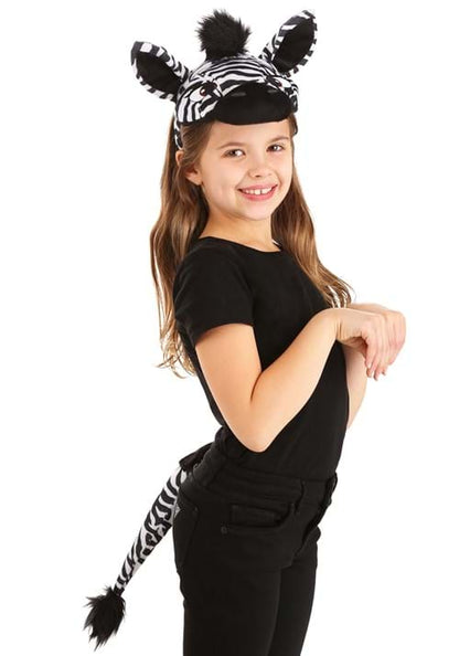 Zebra Headband & Tail Plush Costume Kit - US 3918
